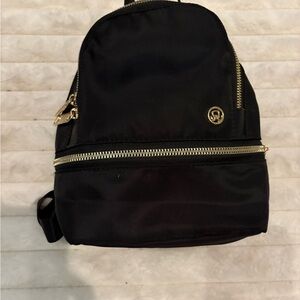 Lululemon City Adventurer Backpack Black Nylon with Gold Accents Micro